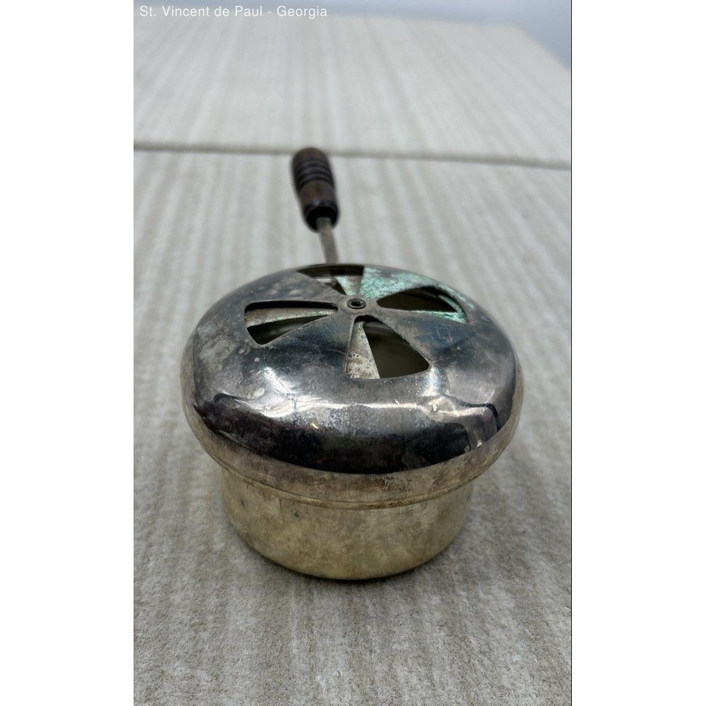Vintage Miniature Metal Cooker Burner With Handle Chemistry Burner Warmer Great
